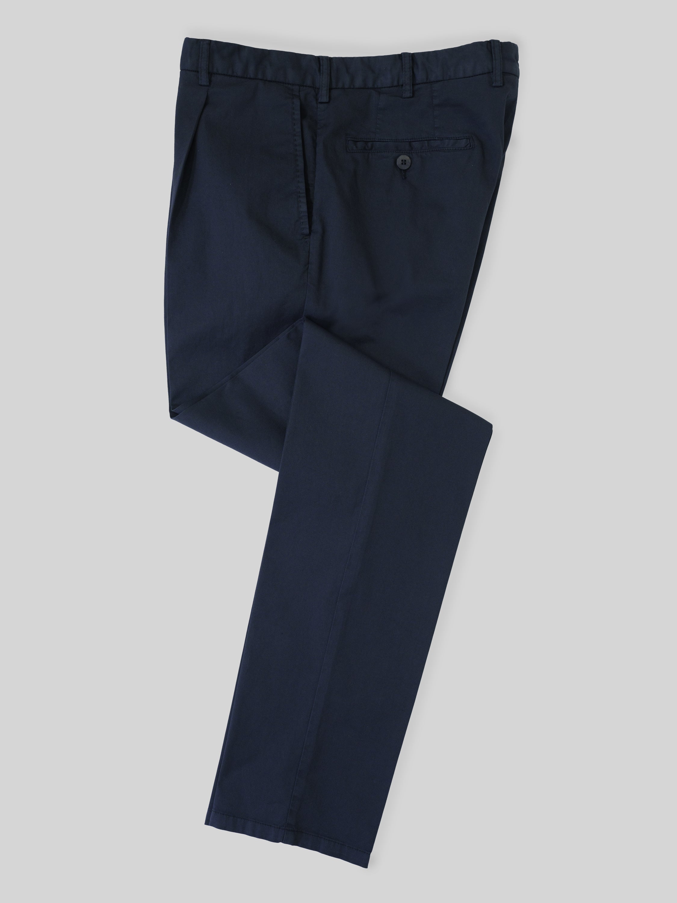 Dark blue cotton supima sport trousers 1 pleat